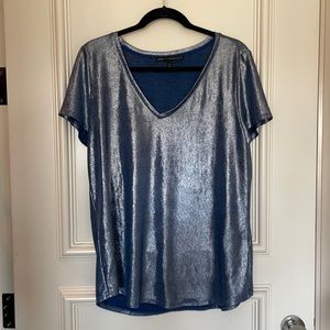 Shimmer Blue Tee with Silver sheen